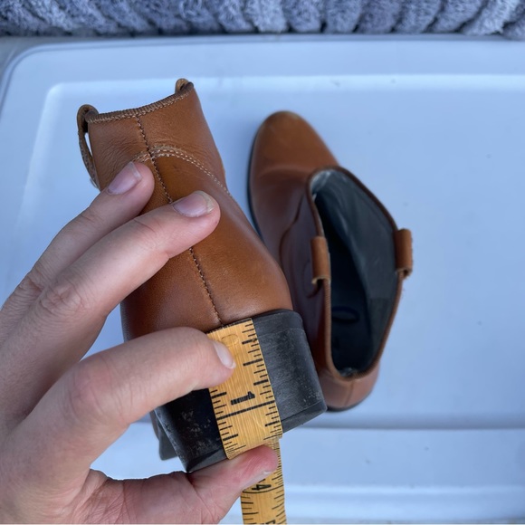 Mademoiselle Jacadi Paris Ankle Booties cognac brown low heel size 37 6 leather - Picture 6 of 9